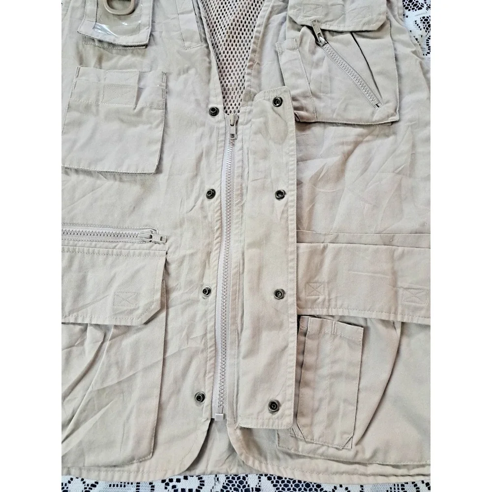 KODAK Attaccapami Photographers Vest L Khaki Adjustable‎ Vented Multiple Pockets